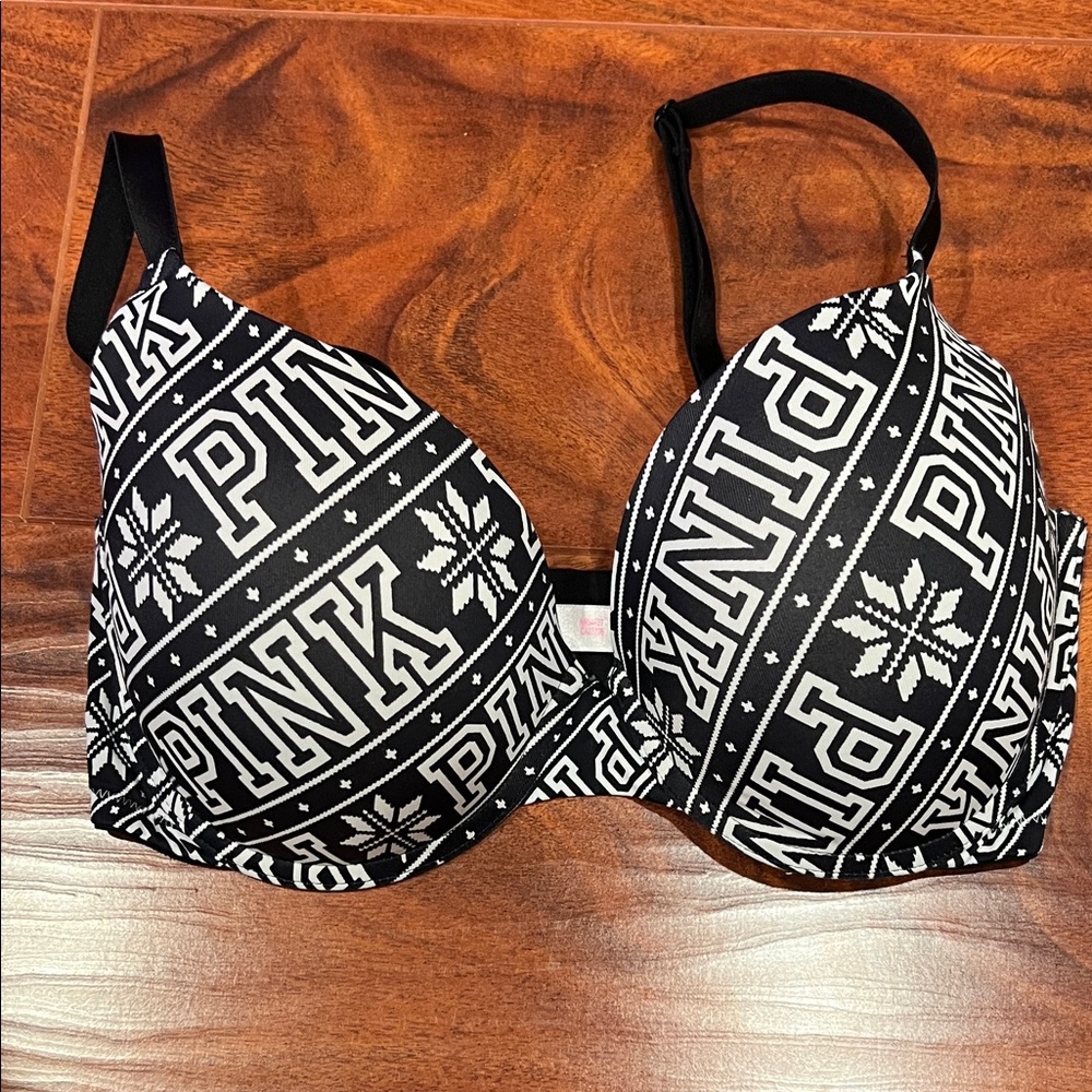 Black and White Holiday PINK Bra